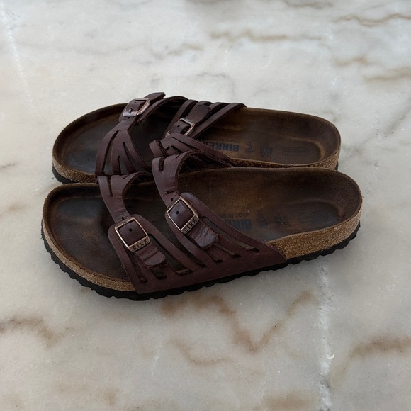 Birkenstock Women's Granada Soft Footbed Tobacco Oiled Leather Brown Sandals 6US - Picture 14 of 16